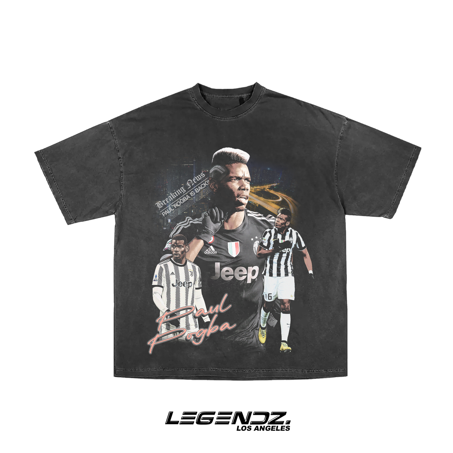 Paul pogba washed black tee